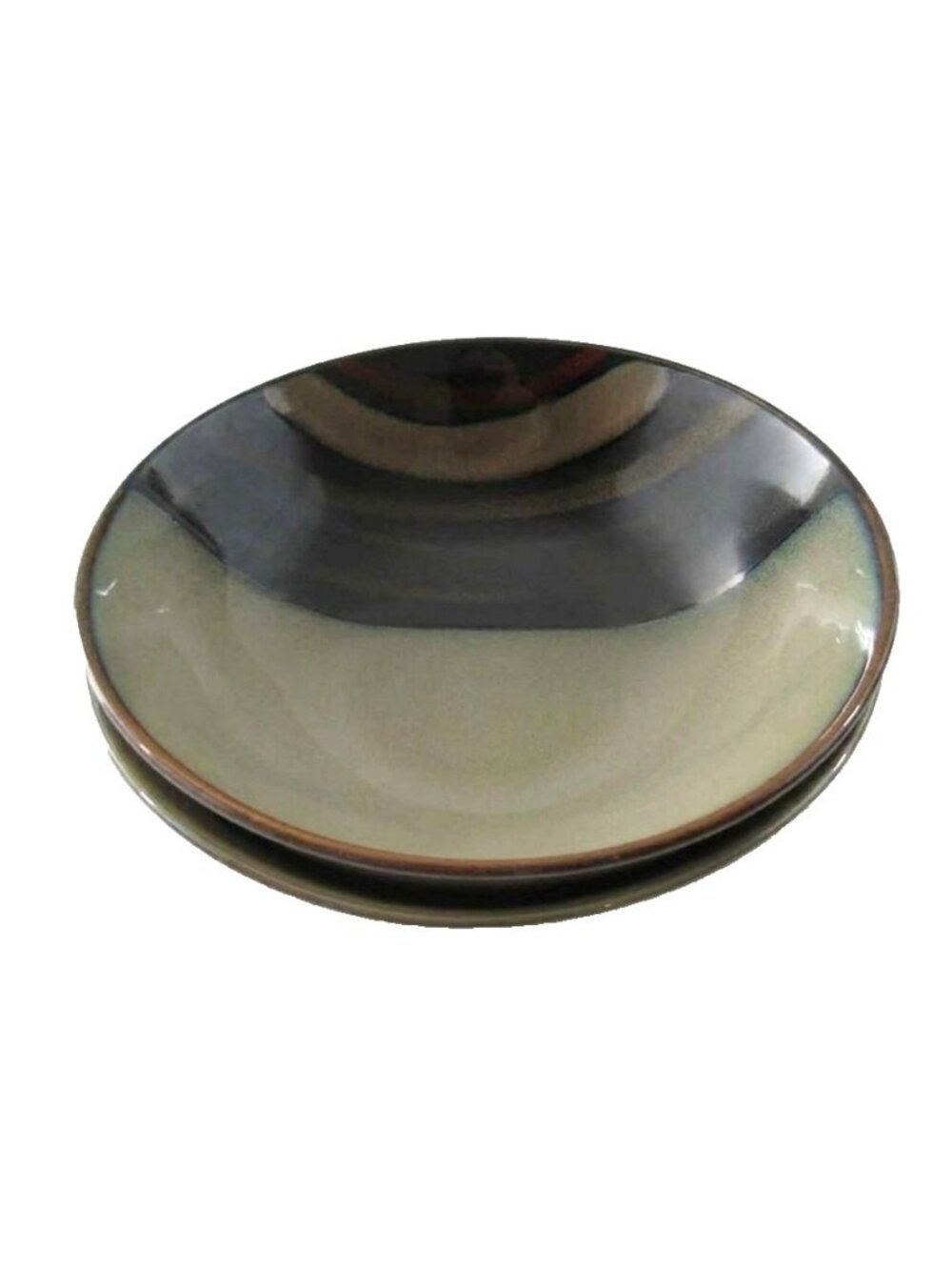 Sango Avanti Black 4721 Stoneware Bowls 7 1/2" Soup Cereal Pasta Salad Set of 2